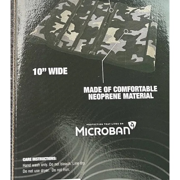 Adjustable Waist Trimmer 10” W 28” - 36” Camo Print Microban Neoprene 3 Zipper - Picture 6 of 12